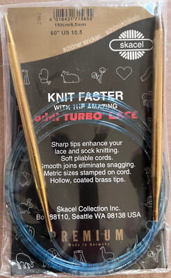 addi Turbo  LACE Circular Knitting Needles Skacel US #10.5 (6.5mm) 60 inch 150cm