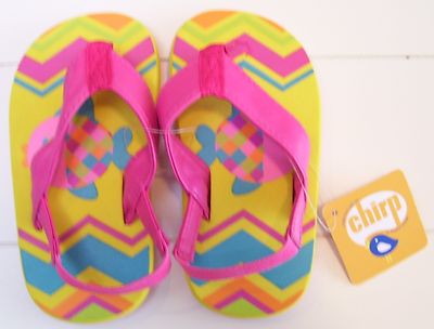 Yellow Pink Chirp by Stephen Joseph Fish Flip Flops Sandals