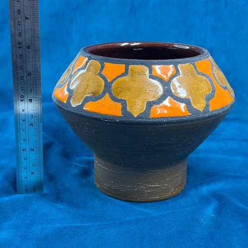 Vintage RETRO mid century pottery ALDO LONDI for BITOSSI - Orange Vase 1960s - Picture 9 of 9