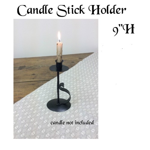 New Wrought Iron Candle Stick Holder Black Primitive Farmhouse