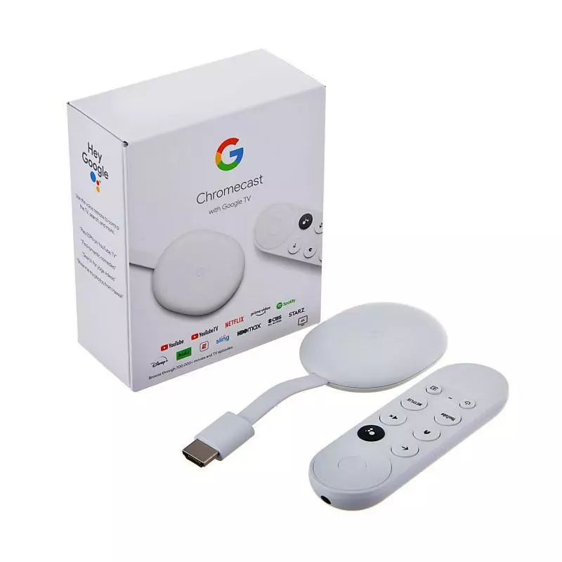 Este es el nuevo Chromecast con Google TV y mando a distancia