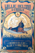 ORIGINAL WILLIE NELSON POSTER New Years Eve NYE ACL Austin TX 2017 S/N #/30