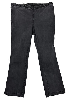 Essentials Women Plus Size 18/20W (Measure 36x28) Dark Gray Elastic Waist Jeans