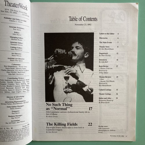 Revista John Leguizamo Spic-O-Rama Theater Week 23 de noviembre de 1992 etiqueta adjunta - Imagen 4 de 5