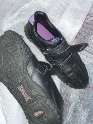 black and purple trainers