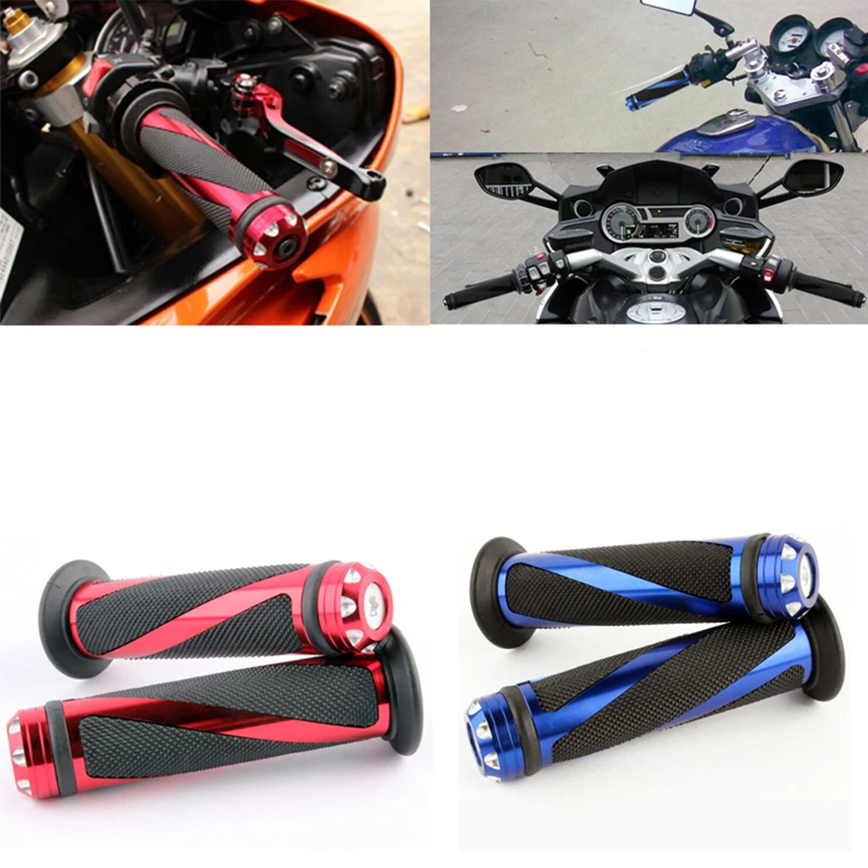 Motorcycle Rubber Gel Hand Grips 7/8" Handle Bar End Cap Plug For Kawasaki Z125 - Image 2 of 4