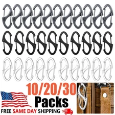 10-30xDual Wire Gate Snap Hook Mini Alloy Spring Carabiner Clip Keychain Outdoor