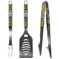 Pittsburgh Steelers NFL Tailgating 3 Pc BBQ Grill Set, Grilling Barbecue