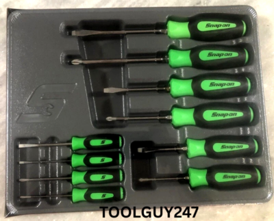 #ad SNAP ON 10Pc Combo Instinct Soft Grip Screwdriver Set Seal GREEN SGDX6040B G $189.95