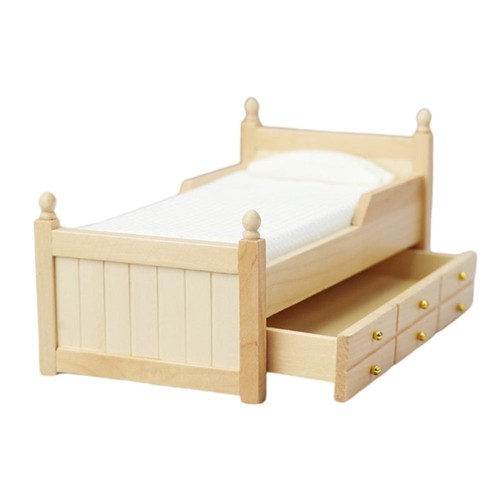 Mini Furniture Bed Landscape Adornments Wooden Doll House Decoration