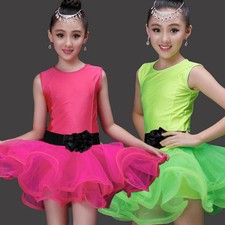 Girls Ballet dress Latin Dancing costumes Child's Kids BallroomSalsa dancewear