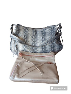 Rescue Lot 2 Hobo Purses International Lennox Snake Leather Shoulder Bag Used 