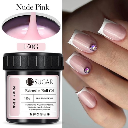 Gel de uñas con extensión transparente 150 g esmalte uñas forma dedo camuflaje gel duro - Imagen 17 de 48
