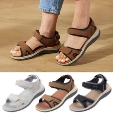 FitVille Women's Orthopedic Wide Sandals Strappy Arch Support Flat Swollen Feet