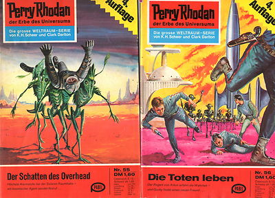 2 Perry Rhodan Hefte 4. Auflage - 055 + 056 -  *1978