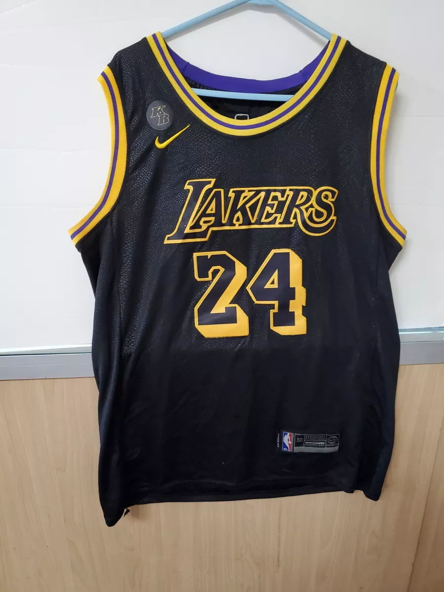 Kobe Bryant #24 Lakers City Edition Lore Series BLACK MAMBA! NWT & WISH patch