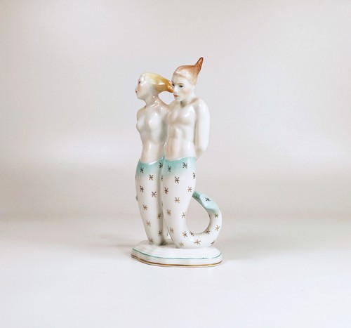 HEREND, ZODIAC SERIES PISCES MERMAIDS, HANDPAINTED PORCELAIN FIGURINE ! (BT006) - Picture 8 of 10