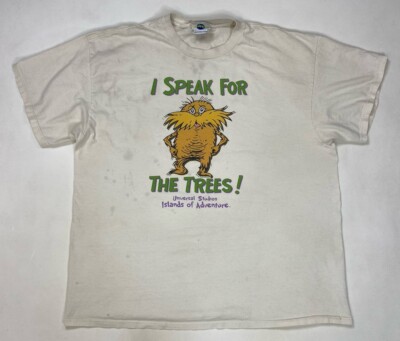 VINTAGE Dr Seuss The Lorax I Speak For The Trees Graphic T-shirt Men XXL 90s
