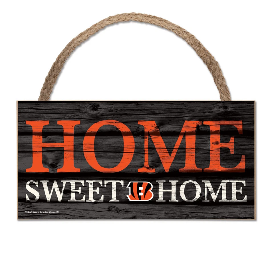 NFL Cincinnati Bengals Home Sweet Wood Sign Holzschild Holz Wandschmuck Deko - Bild 1 von 1