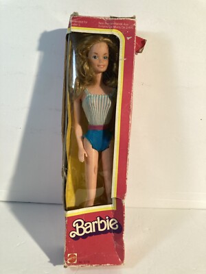 Barbie #5336 Blue Bathing Suit 1982 New In Damaged Box FOREIGN