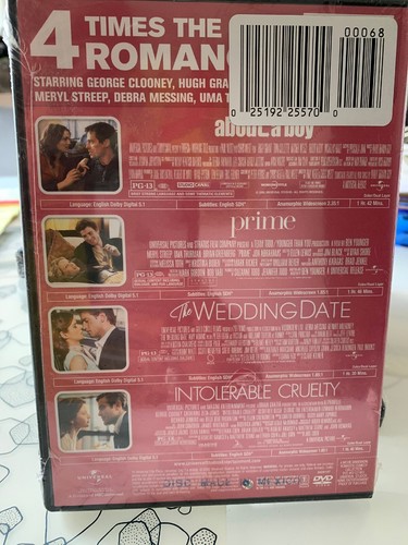 4 Movie Romantic About Boy Prime Wedding Date Cruelty (DVD, 2-Discs) WS SEALED - Picture 2 of 2