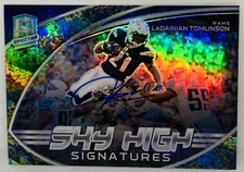 2022 Spectra LaDainian Tomlinson SKY HIGH Neon Splatter On-Card Auto /8 Chargers
