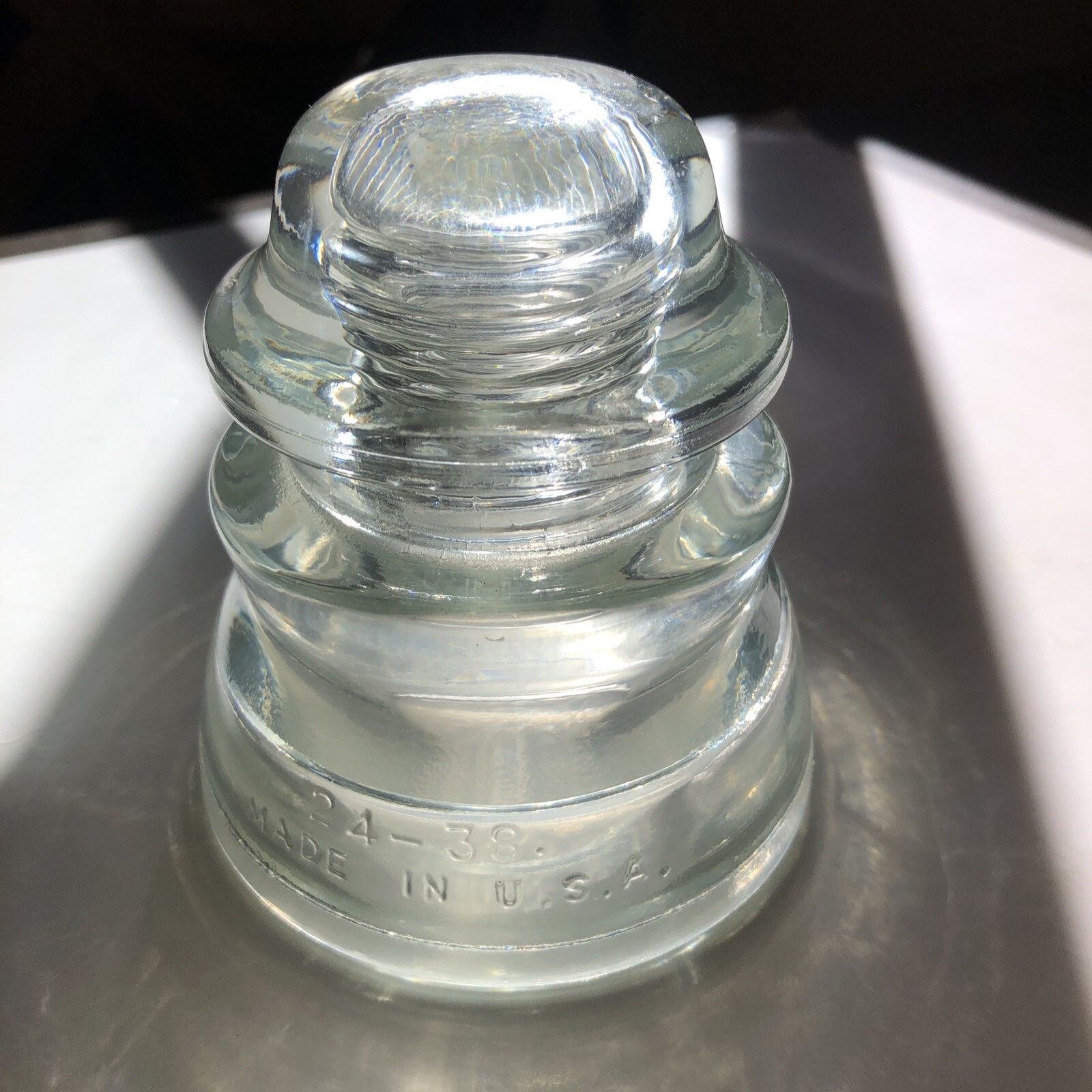 VTG Clear Glass Insulator 24-38 Made In USA