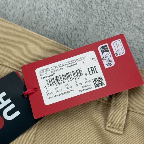 Hugo Boss Men’s Zeebo Chino Pants Tan Casual Slim Fit Trousers 38x29 - Picture 5 of 14