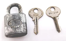 Vintage Padlock Corbin USA WITH 2 KEYS Hardened Appx 1-5/8" High X 1" Long READ