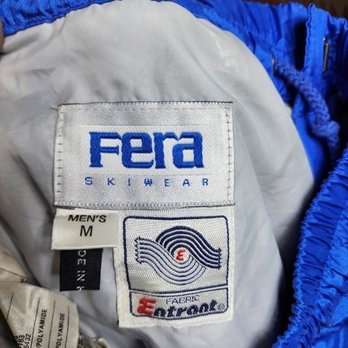 FERA Skiwear Men's Medium Jacket and Pants vintage neon green blue pouch front - Picture 9 of 10