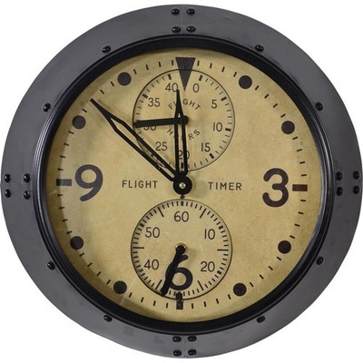 Wanduhr DURHAM Ø46 cm Metall grau Retro Vintage Industrie Uhr