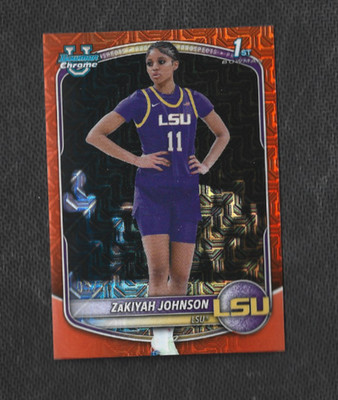 Zakiyah Johson 2025-26 Bowman U 1st Chrome  Orange Mojo  3/25