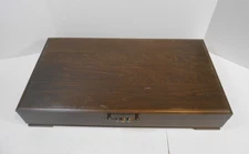 Large 24" Wooden Silverware Flatware Storage Chest Box  EUC