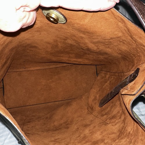Joy Susan Eucalyptus Green & Coffee Brown Vegan Leather Classic Hobo Bag Purse - Picture 8 of 8