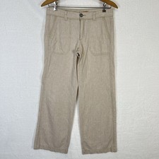 Anthropologie Pilcro Linen Cotton Wide Leg Pants Women  s 4 Beige