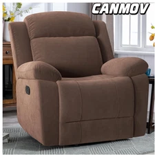 CANMOV Rocking Swivel Recliner , Oversized Soft Short Plush