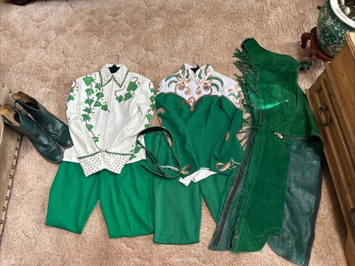 Green Custom Made Western Pleasure Horsemanship Showmanship Set Womens Xs