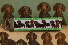Dachshund Keychain Wristlet – Handmade Dog Lover Key Fob