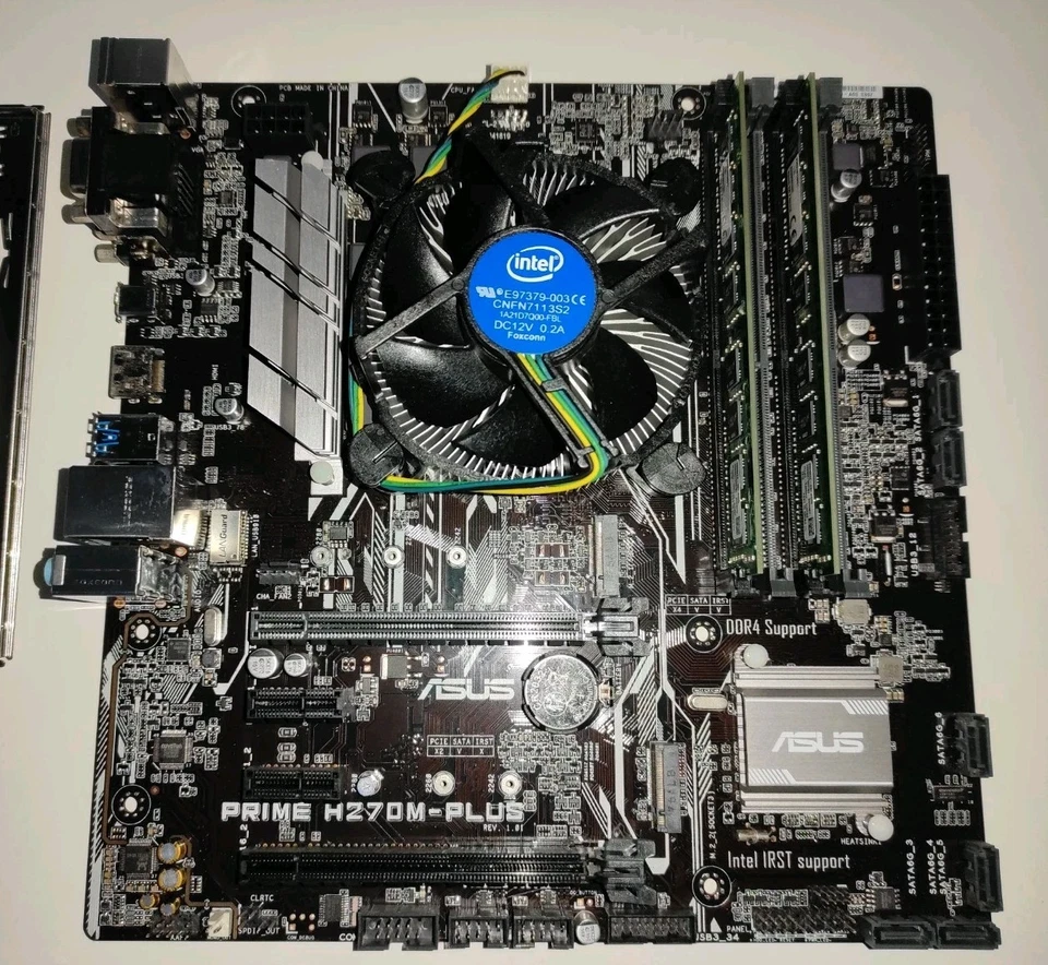 SCHEDA MADRE ASUS PRIME H270M-PLUS + CPU I3 7100 + RAM 8GB DDR4 - Immagine 3 di 4