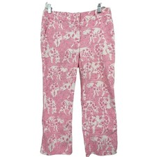Vintage Y2K Lilly Pulitzer Run For The Roses Rhino Straight Leg Pants Med