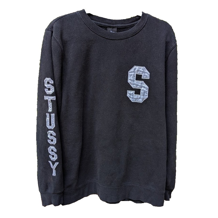 Rare Vintage Stussy Sweatshirt Size L Varsity College Spell Out