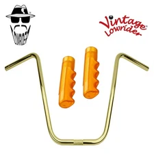 Original Lowrider 16" 22.2 D Handlebar Gold 120mm Grips Solid/Gold