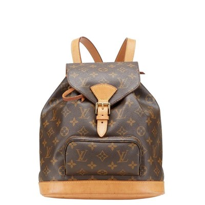 Louis Vuitton Monogram Montsouris MM Backpack M51136 Brown Leather Ladies