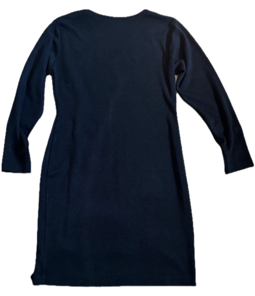 Vintage Floral Embellished Beaded Embroidered Black Sweater Dress Fits L XL - Image 3 of 4