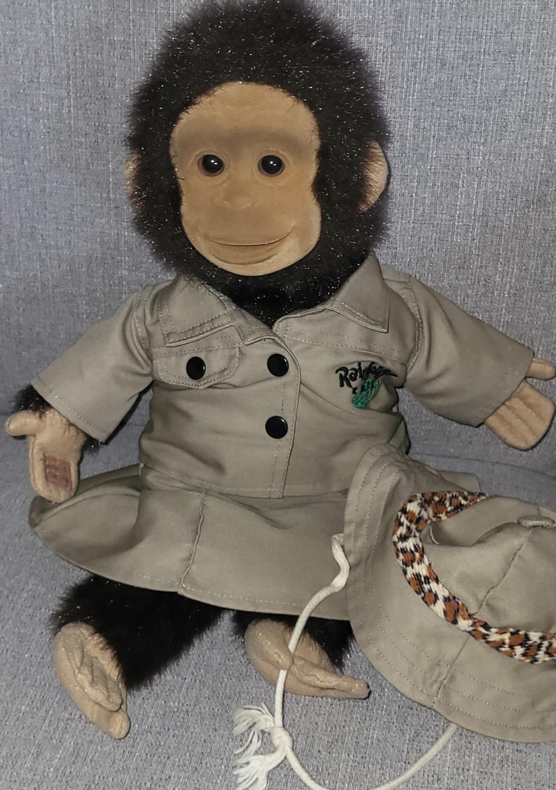 Rainforest Cafe 3 Hosung Monkey Hand Puppet Lot Safari Outfit Swaddle Baby Joey