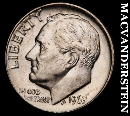 1963-D Silver Roosevelt Dime-Choice Gem BU Lustrous No Reserve #i4557