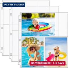 30 Pack 4x6 Photo Sleeves for 3 Ring Binder 180 Pictures , Heavy-Duty Archival