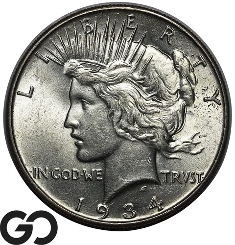 1934 Peace Dollar, Lustrous Brilliant Uncirculated++