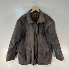 Vintage 80s Global Identity G-III Brown Leather Bomber Jacket