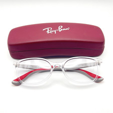 Ray Ban RB 1586 3832 Junior Youth Eyeglass Frames Clear Red Gray 49-16-130 Case